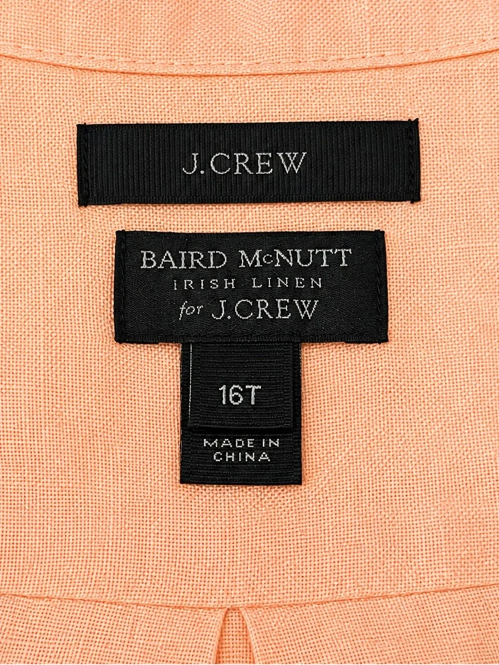 J.Crew Baird McNutt Irish Linen Peach Orange Short Sleeve Flowy Popover Blouse